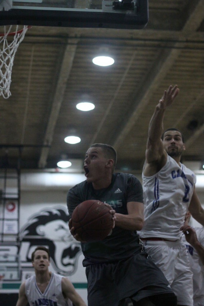 Photo from the Royals' men's basketball game on Saturday November 8, against Camosun. Photo by Eric Wilkins