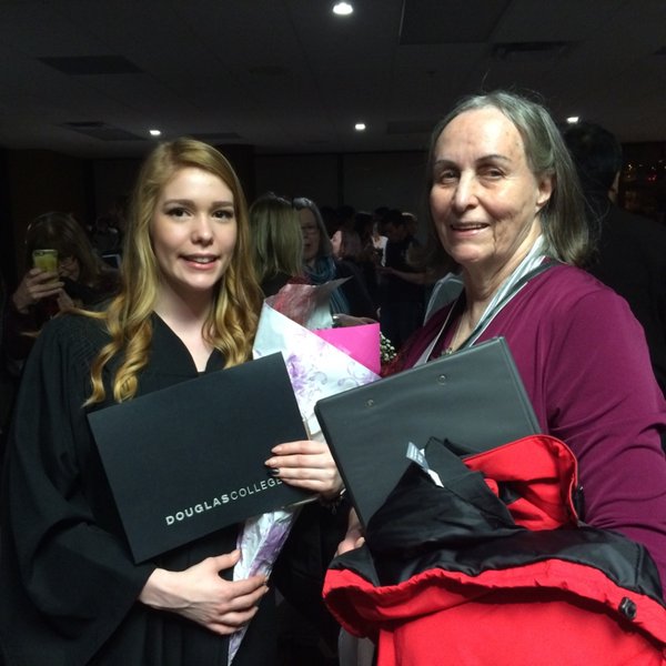 Honorary Fellow recipient Dr. Elaine Golds inspiring students at tonight's Grad via @Douglascollege on Twitter